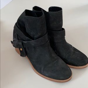 Black and brown boots